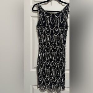 Elegant Black and Silver Beaded Dress